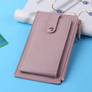 Women Mini PU Leather Purse Fashion Credit Card Holder Clutch Bags (Purple)