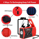 Portable Emergency Radio Solar Weather Radios with Hand Crank (US Red) Newly