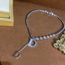Luxury  ? Adjustable Flash Metallic Wind D Letter Fashion Jewelry Necklace