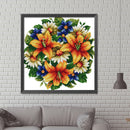 Partial Embroidery Lily Printed Cross Stitch 14CT 2 Strand Cotton Kit Decor