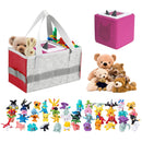 3 Grids Felt Storage Basket - Soft Kid Audio Toys Storage Containers (Red) Newly