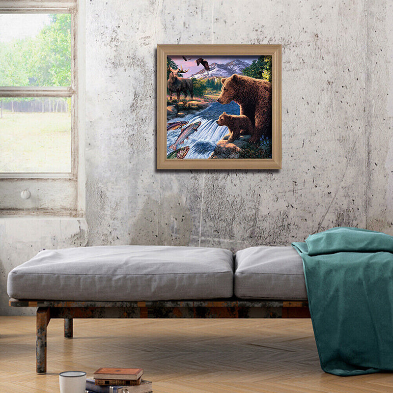 5D DIY Full Drill Diamond Painting Bear  Embroidery Mosaic Craft Kit Decor Newly