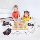 Wooden Hundred Board Preschool Training Montessori Chart Game for 7-14Y Children
