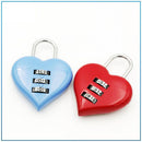 Color Padlock Heart Shape Combination Padlock 3 Digits Number Password Lock