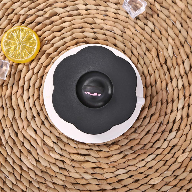 5 pcs Silicone Cup Cover Heat-resistant Leak Proof Cartoon Lid (Black Claw)