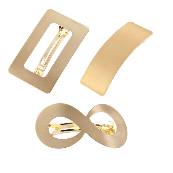 Women Girls Hairgrips Horsetail Clip Metal Hairgrips Geometry Hair Clip