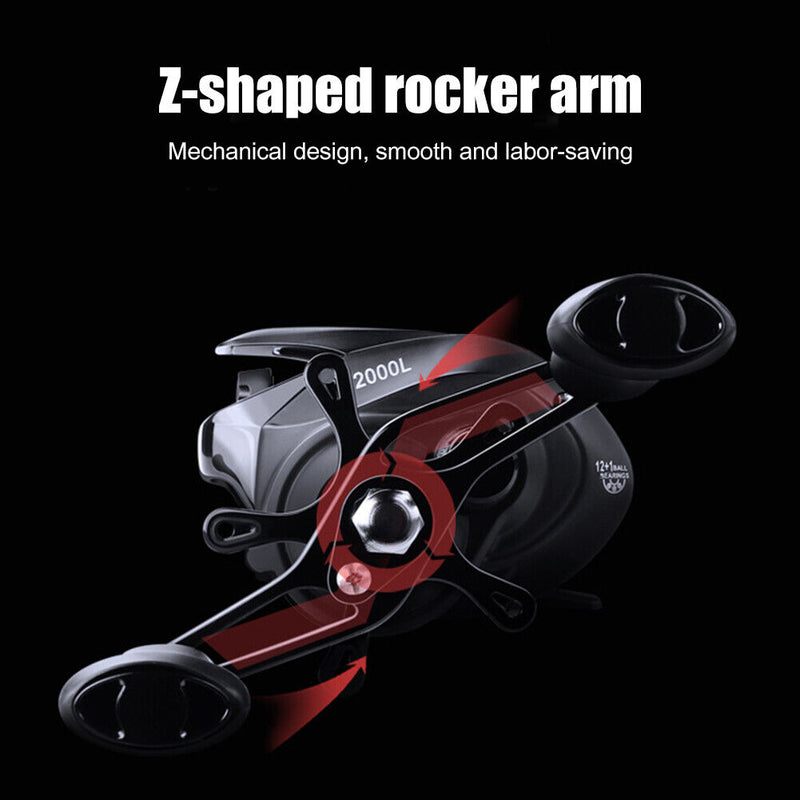 Fishing Reel 12+1BB Dripping Wheel 7.2:1 Gear Ratio Brake System Accessories