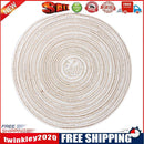 Round Ramie Insulation Pad Placemats Coaster Home Table Mat Pad (Beige S)