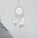 5pcs Handmade Feathers Beads Crochet Dream Catcher (White)