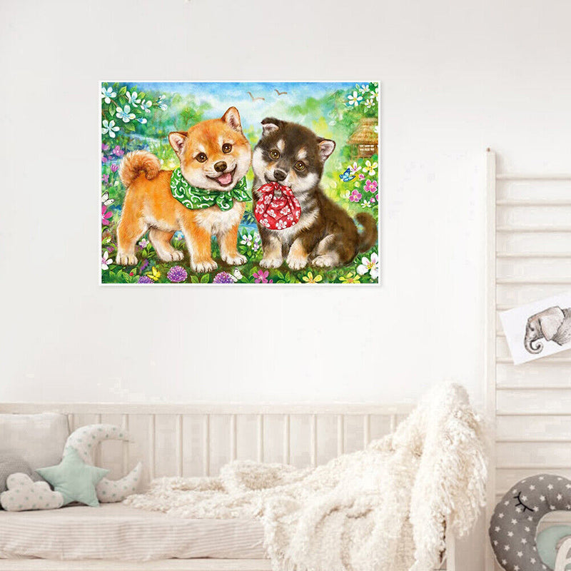 Frameless Painting By Numbers Little Dog DIY Handmade Drawing On Canvas Art Kit