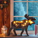 Wooden Ornaments Hollow Multi-Layer Animal Scene Display with Light (Deer) Newly