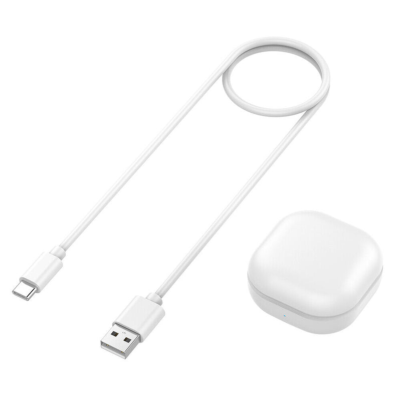 Earphone Charger Cable Charging Protective Box for Galaxy Buds Live (White)