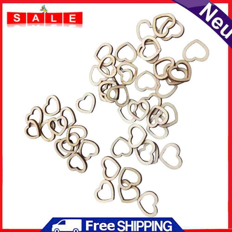 Prosperveil 100 wooden hearts in heart shape for crafting, wooden hearts, ornaments, ru