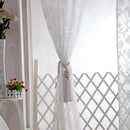Romantic Floral Tulle Voile Curtain Drape Panel Sheer Scarf Valances White
