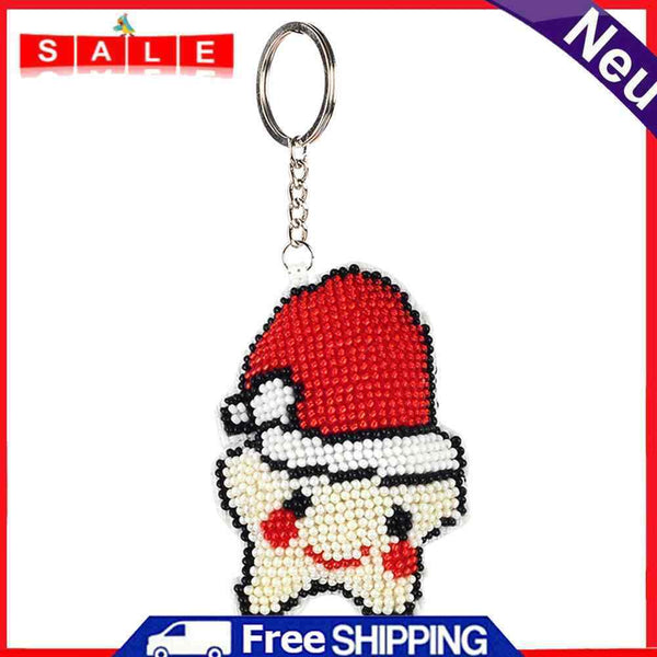DIY Handmade Full Beads Embroidery Five-Pointed Star Cross Stitch Keychain Craft