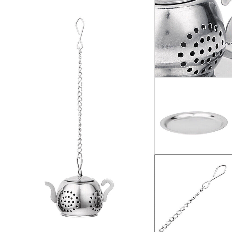 Stainless Steel Teapot Tea Leaf Infuser Tray Spice Strainer Herbal Filter Newly