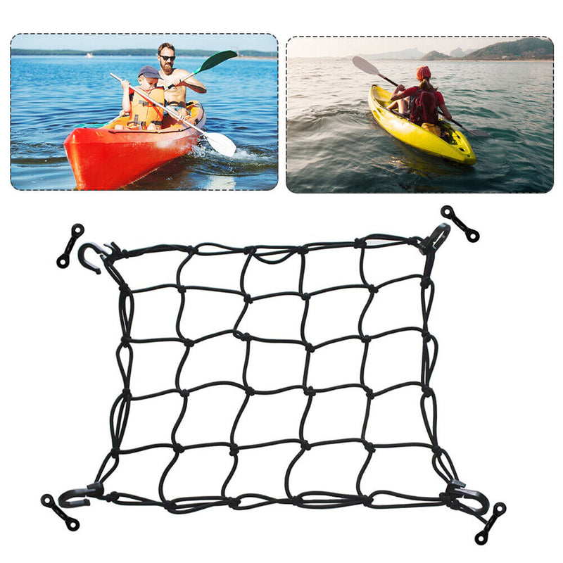 Kayak Canoe Deck Cargo Net Lashing Hook Heavy Duty Nylon Luggage Netting
