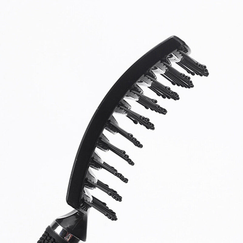 Big Curved Comb Wide Tooth Large Plate Hairdressing Hair Ribs Brush (Black)