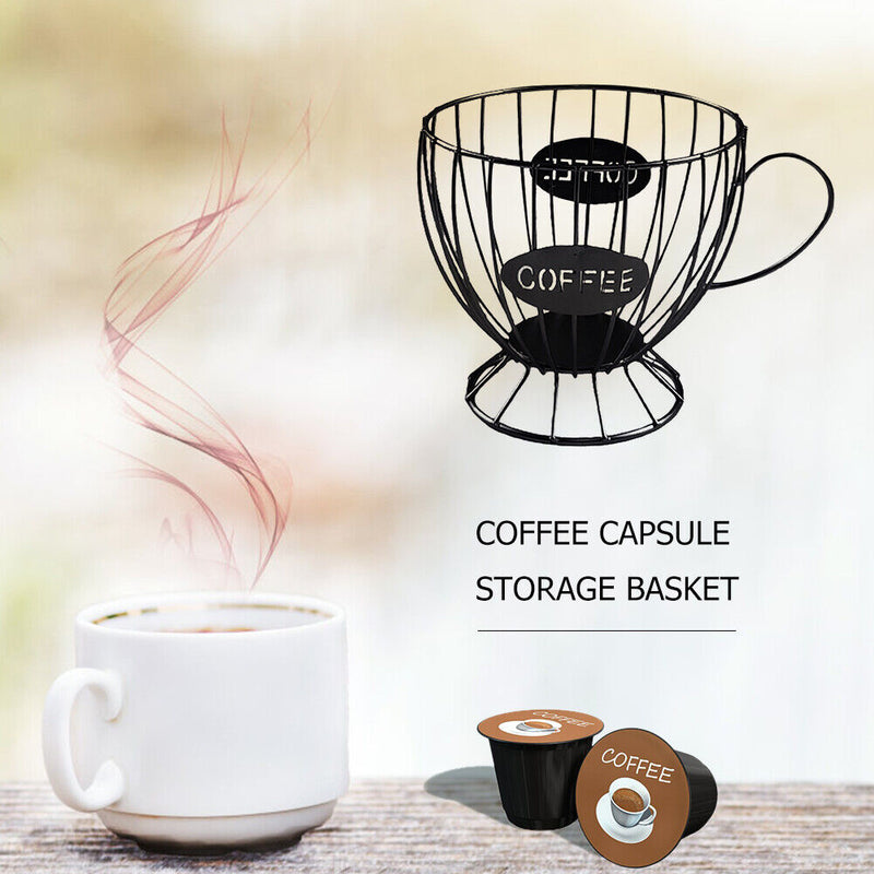 Universal Coffee Capsule Pod Storage Basket Coffee Cup Organizer (Black) Newly