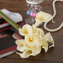 10pcs Calla Bridal Wedding Bouquet  Latex Real Feeling Flower Milk White