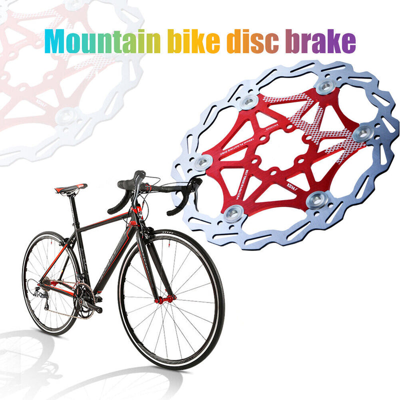 Mountain Bike Bicycle Floating Disc Brake Rotor Cycling Parts (160mm Red) Newly