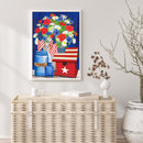 Diamond Painting Kit National Flag Bouquet Full Round Rhinestone Wall