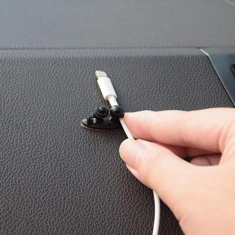 8pcs Adhesive Car Wire Clips Cord Earphone USB Cable Clamp Holder Organizer