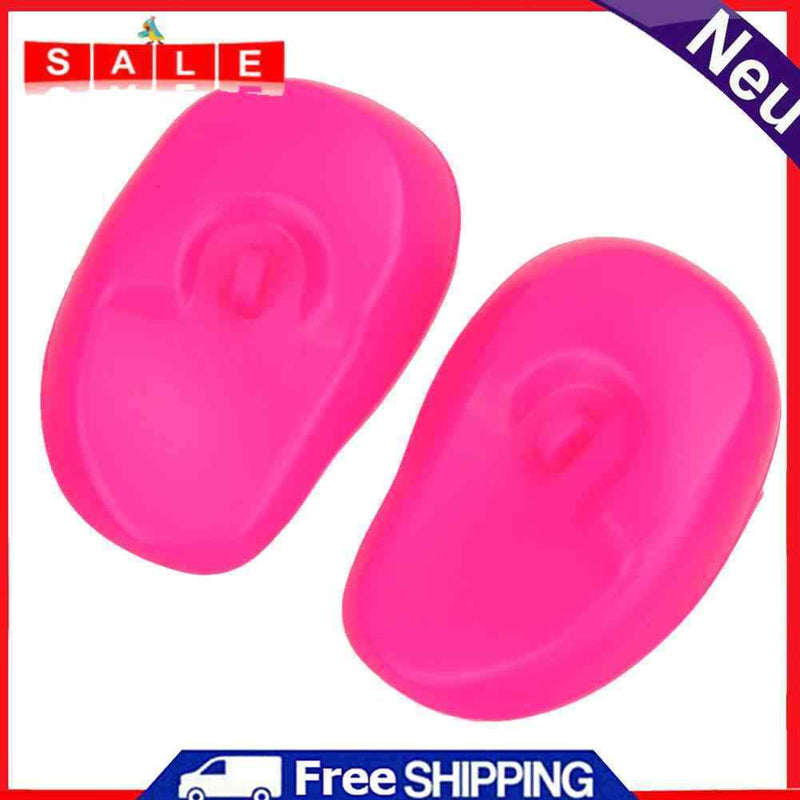 2pcs Salon Hair Dye Ear Covers Earmuffs Prevent from Stain (Rose Red)