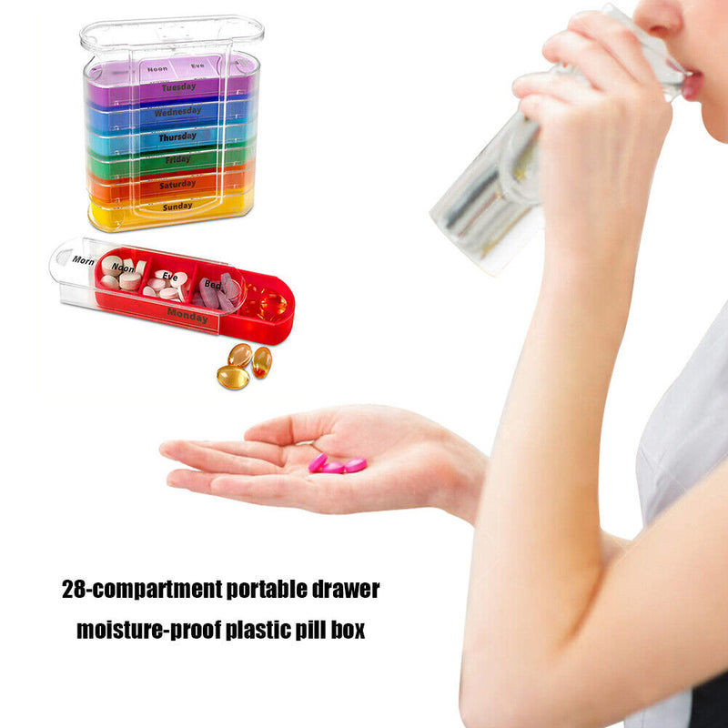 7 Day 28 Grids Plastic Waterproof Medicine Box Tablet Holder Household Gadget