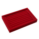 Velvet Earrings Ear Studs Display Stand Holder Organizer Rack (Red)