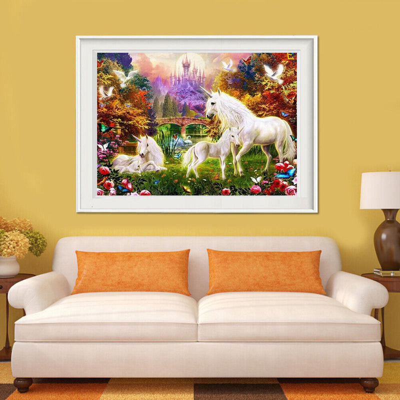 5D DIY Round Drill Diamond Painting Horses Cross Stitch Embroidery Mosaic Newly