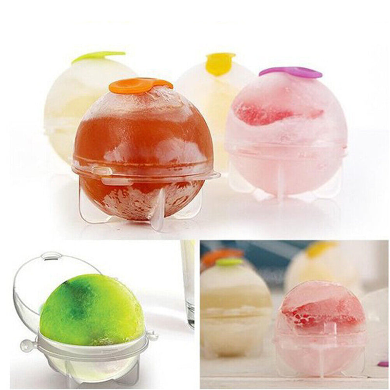 4pcs Round Ice Balls Maker Tray for Large Sphere Molds Cube Whiskey (S) Newly