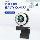 1080P HD 2MP Webcam Light Built-in Microphone USB Web Camera for PC Live Steam