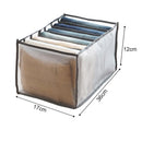 Cloth Drawer Organizer 7-Grid Pants Storage Divider for Leggings (Grey M)