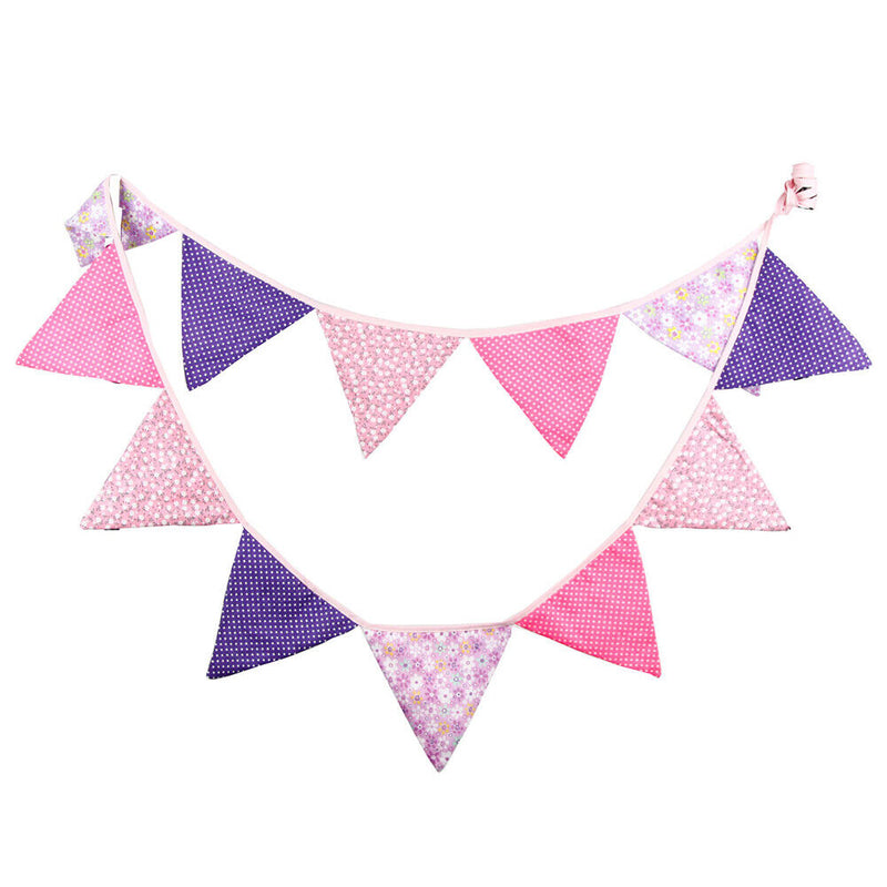 12 Flags 3.2m  Cotton Birthday Party Wedding Pennant Bunting Banner Decor