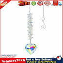Crystal Love Heart Pendants Colorful Hanging Drop Wind Chime Garden Decor Newly