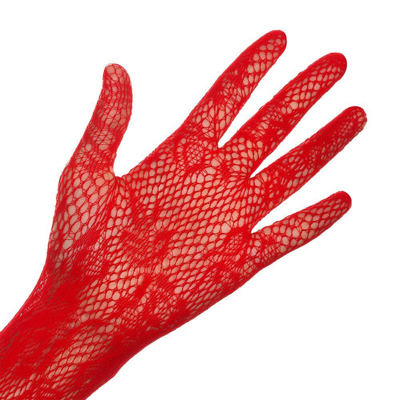Stretchy Lace Gloves Gothic Punk Mittens Christmas Halloween Gloves Fancy Dress