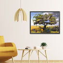 DIY Mosaic Rhinestone Drawing Tree House Full Drill Diamond Painting Home Decor