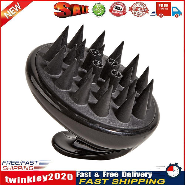 Silicone Head Body Massage Brush Hair Washing Clean Comb Hair Care (Black) Newly