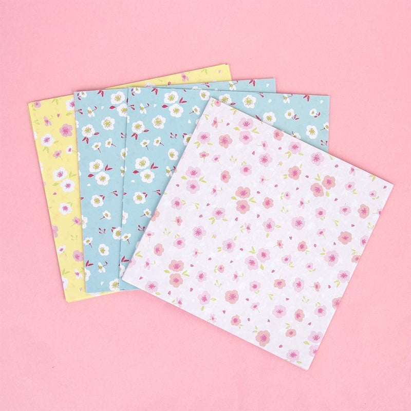 DIY craft Handmade Square Origami  Cherry Blossom Scrapbooking  Folding Papers