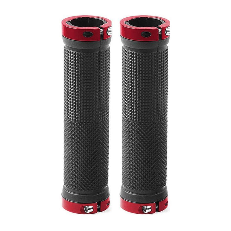 1 Pair MTB Bike Handlebar Anti-Skid Grips Rubber Bicycle Accessory (Red)