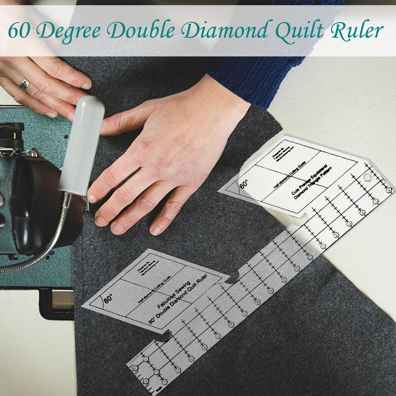 60 Degree Double Diamond Rulers Quilting Patchwork Template Acrylic Sewing Rule`