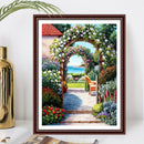 Garden Landscape Frameless DIY Oil Paint by Numbers Kit Handpainted Artwork