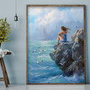 Acrylic Oil Painting By Numbers Seaside Girl Digital Picture Artwork Home Decor