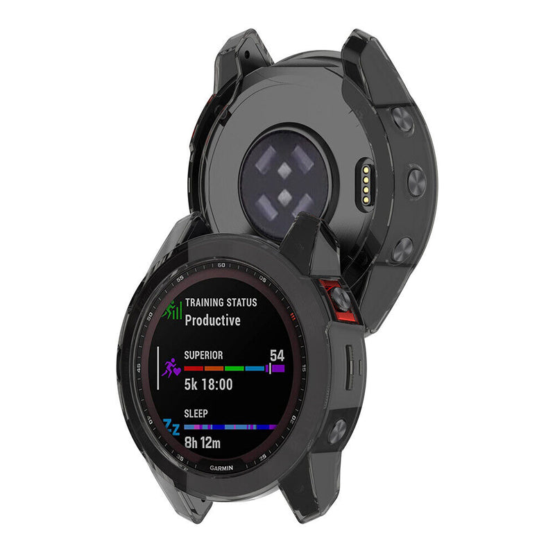 Watch Protective Frame Shell Case for Garmin Fenix 7 (Transparent Black) Newly