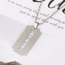 Street Hip Hop Stainless Steel Razor Blade Shaped Pendant Dogtag Necklace