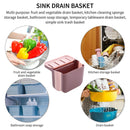 Kitchen Sink Strainer Basket Retractable Sink Hanging Organizer Kit (Pink) Newly