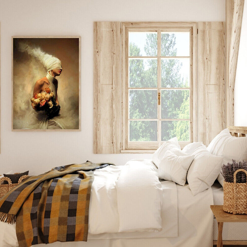 Smoke Girl Oil Paint By Numbers DIY Handpainted on Canvas Wall Art Decorati