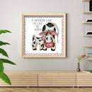 14CT Printed Partial Cross Stitch DIY Two Cows Hand Painting Bedroom Decoration