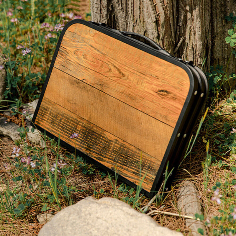 Mountainhiker Outdoor Table Multi-Purpose Table Desk Retro Wood Grain for H